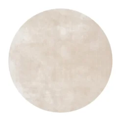 Waschbarer Viskose Teppich Rund - Vive Creme