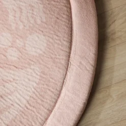 Waschbare Spielmatte Rund - Flo Rosa