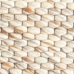 Wollteppich - Melange Creme Braun