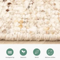 Wollteppich - Nero Beige Meliert