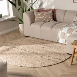 Wollteppich Rund - Feline Taupe Meliert
