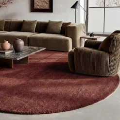 Wollteppich rund - Leone Rot