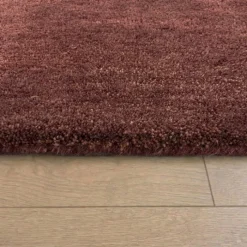 Wollteppich rund - Leone Rot