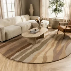 Wollteppich Rund - Liora Beige
