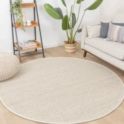 Wollteppich Rund - Twist Beige