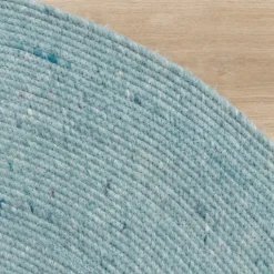 Wollteppich Rund - Wise Blau 364