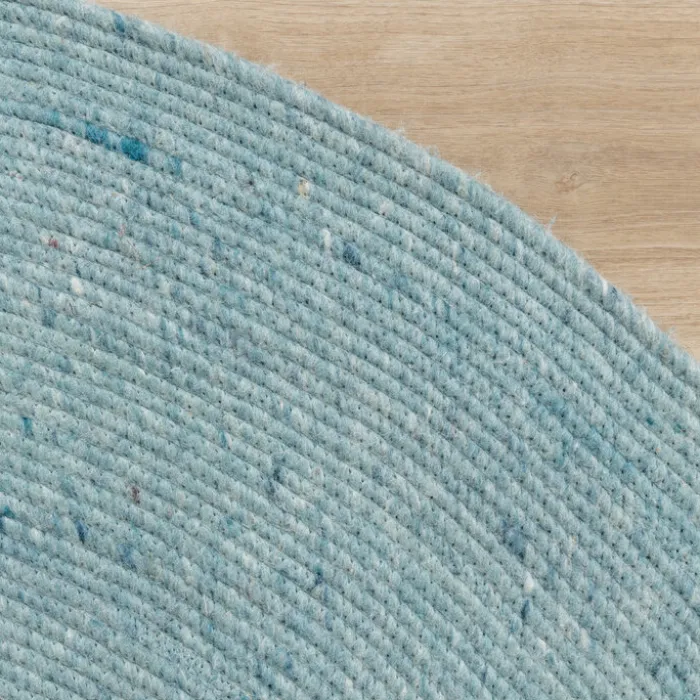 Wollteppich Rund - Wise Blau 364