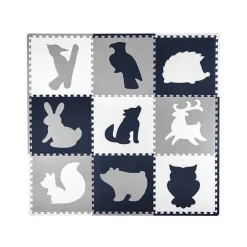 XL Foam Puzzlematte - Lio Wald Dunkelblau Weiß - 180x180cm